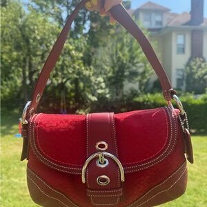 Red Y2K Coach Soho Mini Shoulder
